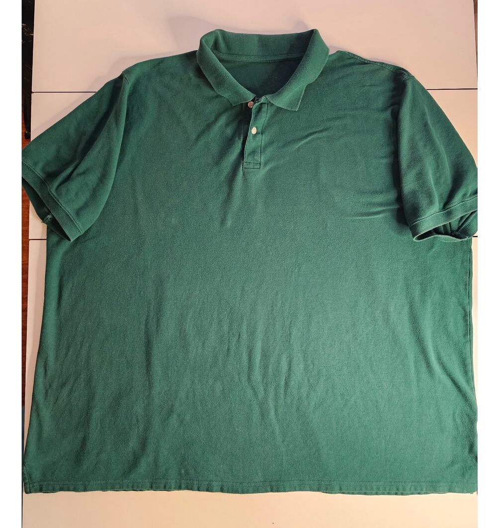Harbor Bay Men’s 6XLT Green Polo Shirt 100% Cotton Big Tall Short Sleeve